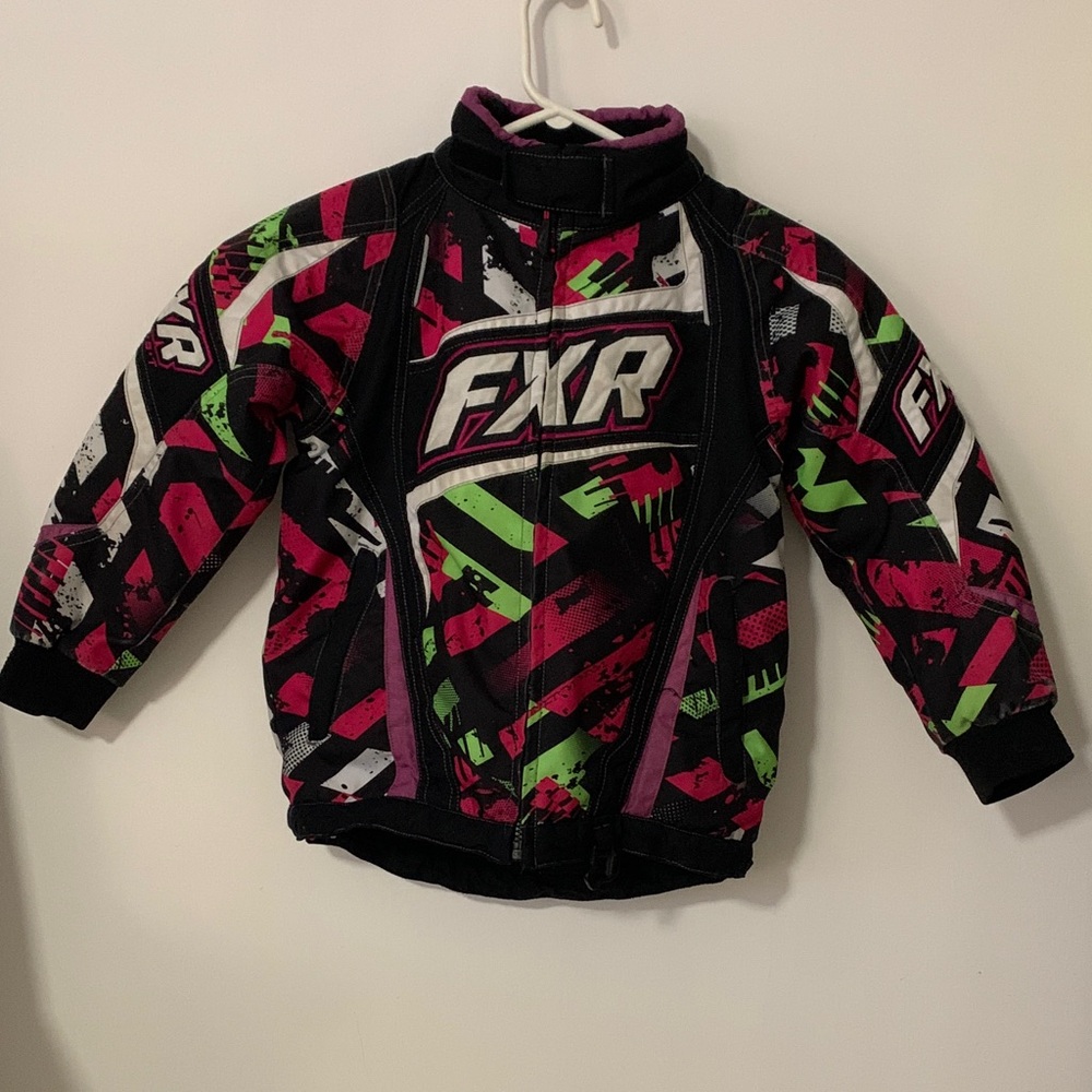 FXR Kids Graphic Puffer Jacket - Black, Pink, Green